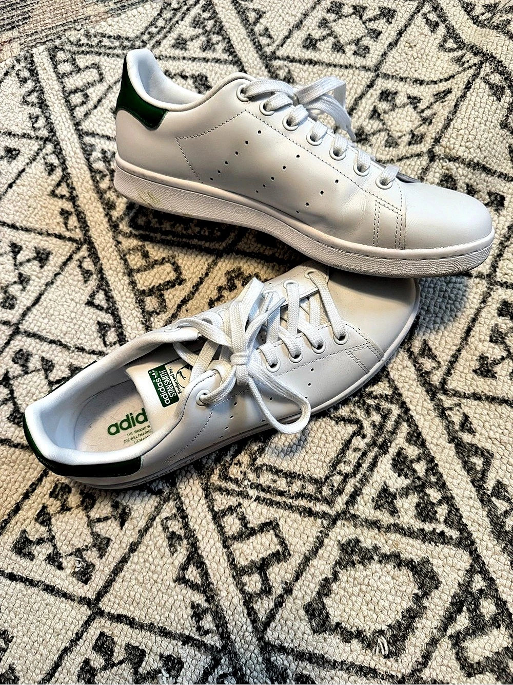 adidas Stan Smith Leather Sneakers White & Green US 8